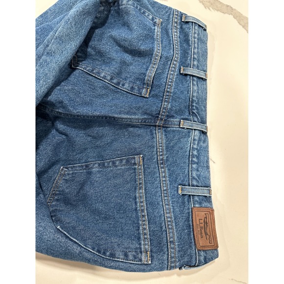 LLBean Mens Classic Fit Flannel‎ Lined Denim Jeans 38x30 Blue Straight Leg - Picture 2 of 6